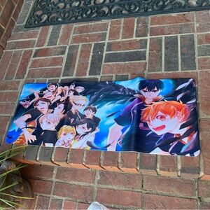 Anime Character Mouse Pad / Desk Mat - Blue, Orange, Black